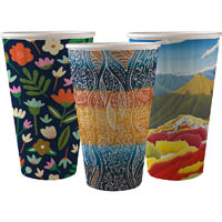 biopak biocup double wall cup art series 460ml pack 40