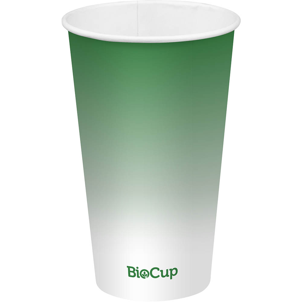 Image for BIOPAK BIOCUP COLD PAPER CUP 500ML GREEN PACK 50 from Ross Office Supplies Office Products Depot