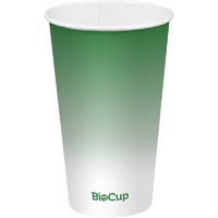 biopak biocup cold paper cup 500ml green pack 50