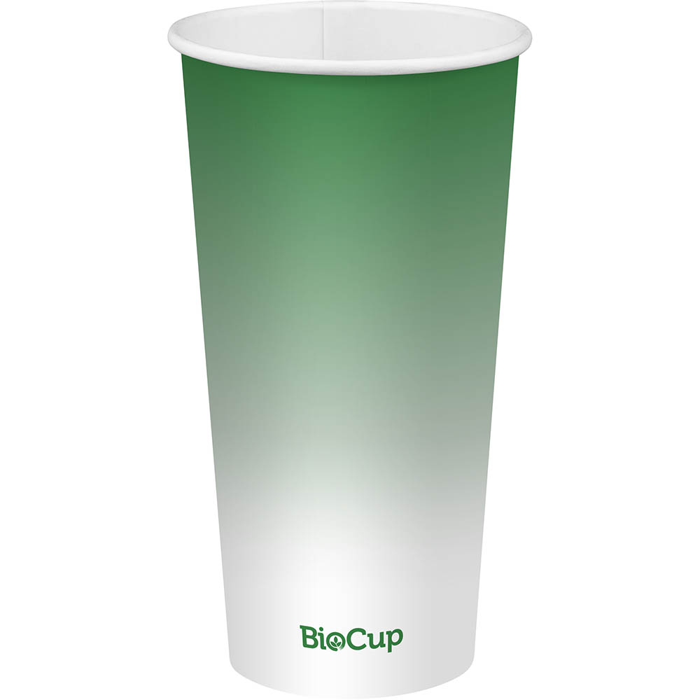 Image for BIOPAK BIOCUP COLD PAPER CUP 600ML GREEN PACK 50 from MOE Office Products Depot Mackay & Whitsundays
