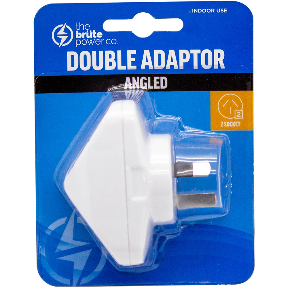 Image for THE BRUTE POWER CO DOUBLE ADAPTOR ANGLED from MOE Office Products Depot Mackay & Whitsundays