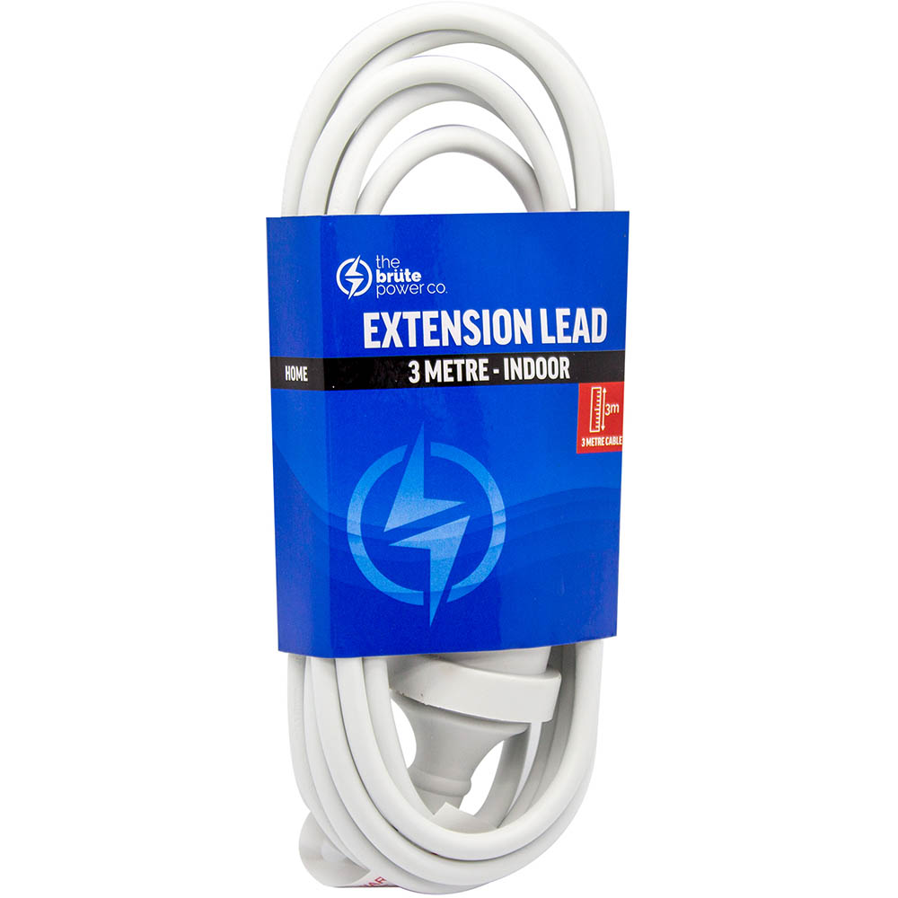 Image for THE BRUTE POWER CO EXTENSION LEAD 3 METRE WHITE from OFFICEPLANET OFFICE PRODUCTS DEPOT