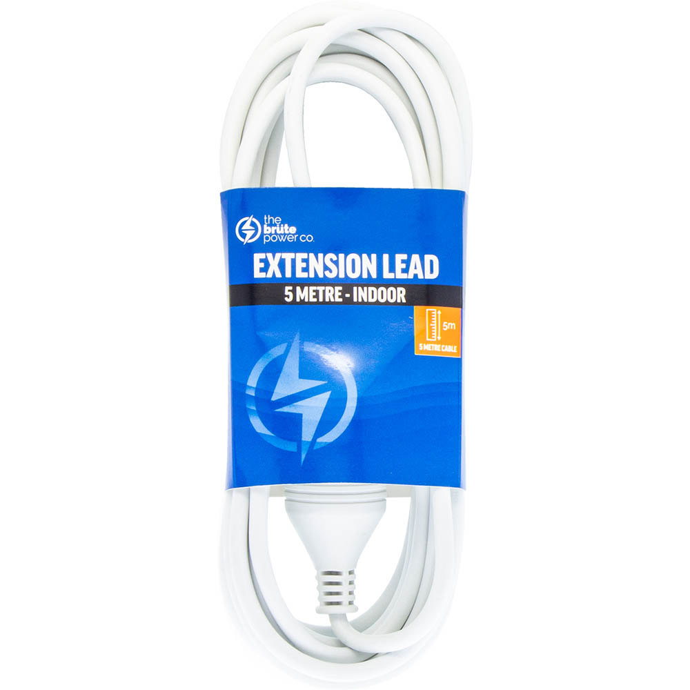 Image for THE BRUTE POWER CO EXTENSION LEAD 5 METRE WHITE from Barkers Rubber Stamps & Office Products Depot