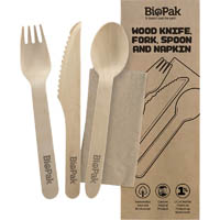 biopak birchwood cutlery set 160mm pack 400