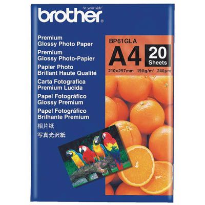 Image for BROTHER BP-61G GLOSSY PHOTO PAPER 190GSM A4 WHITE PACK 20 from Albany Office Products Depot