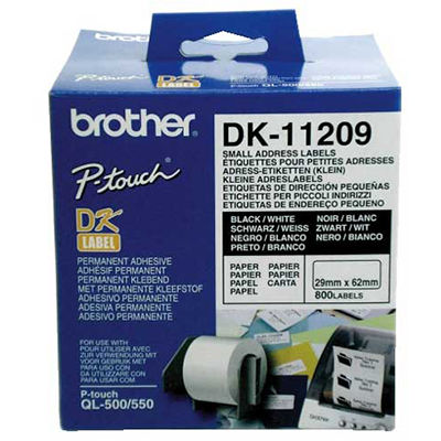Image for BROTHER DK-11209 LABEL ROLL 29 X 62MM WHITE ROLL 800 from Tristate Office Products Depot