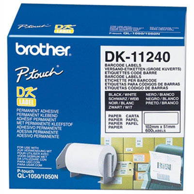 Image for BROTHER DK-11240 LABEL ROLL 102 X 51MM WHITE ROLL 600 from Ross Office Supplies Office Products Depot