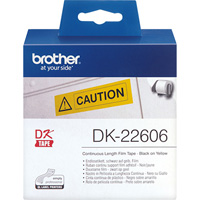 brother dk-22606 continuous film label roll 62mm x 15.24m yellow
