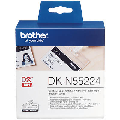 Image for BROTHER DK-N55224 NON-ADHESIVE CONTINUOUS PAPER ROLL 54MM X 30.48MM WHITE from Ross Office Supplies Office Products Depot