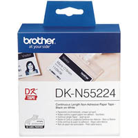 brother dk-n55224 non-adhesive continuous paper roll 54mm x 30.48mm white
