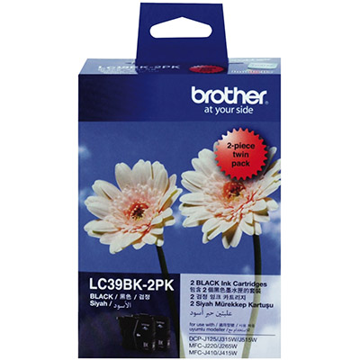 Image for BROTHER LC39BK2PK INK CARTRIDGE BLACK PACK 2 from Office Products Depot Gold Coast