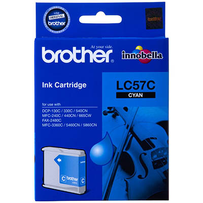 Image for BROTHER LC57C INK CARTRIDGE CYAN from Office Business Office Products Depot