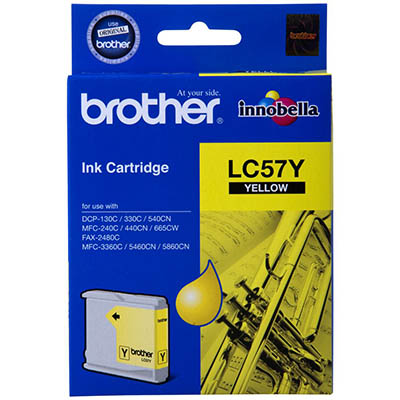 Image for BROTHER LC57Y INK CARTRIDGE YELLOW from Ross Office Supplies Office Products Depot