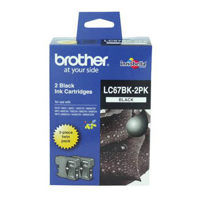 Image for BROTHER LC67BK2PK INK CARTRIDGE BLACK PACK 2 from MOE Office Products Depot Mackay & Whitsundays