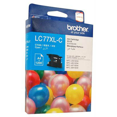 Image for BROTHER LC77XLC INK CARTRIDGE HIGH YIELD CYAN from MOE Office Products Depot Mackay & Whitsundays