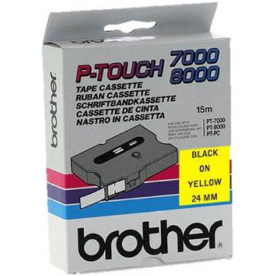 Image for BROTHER TX-651 LAMINATED LABELLING TAPE 24MM BLACK ON YELLOW from Total Supplies Pty Ltd