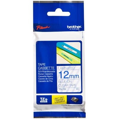 Image for BROTHER TZE-133 LAMINATED LABELLING TAPE 12MM BLUE ON CLEAR from Office Products Depot Gold Coast