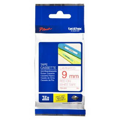Image for BROTHER TZE-222 LAMINATED LABELLING TAPE 9MM RED ON WHITE from Margaret River Office Products Depot