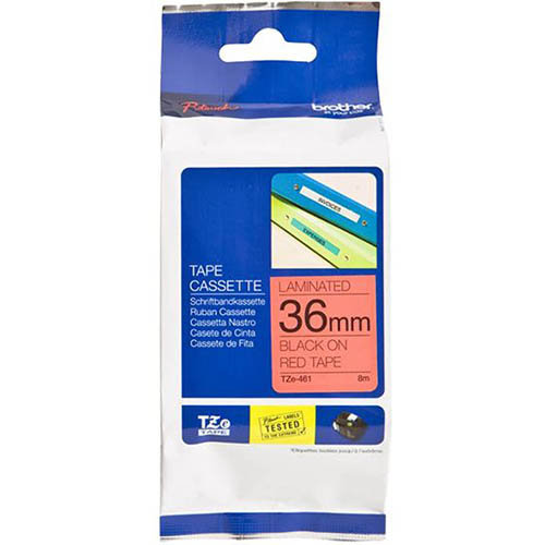 Image for BROTHER TZE-461 LAMINATED LABELLING TAPE 36MM BLACK ON RED from Office Products Depot Gold Coast