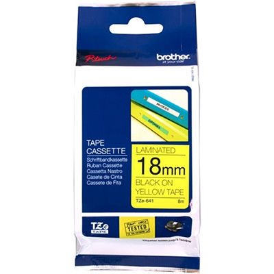 Image for BROTHER TZE-641 LAMINATED LABELLING TAPE 18MM BLACK ON YELLOW from Margaret River Office Products Depot