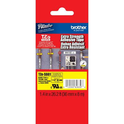 Image for BROTHER TZE-S661 STRONG ADHESIVE LABELLING TAPE 36MM BLACK ON YELLOW from Margaret River Office Products Depot