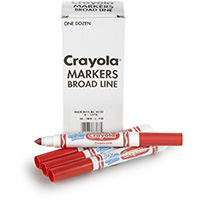crayola ultra-clean washable markers broad red box 12