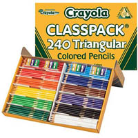 crayola triangular coloured pencils 3.3mm assorted classpack 240