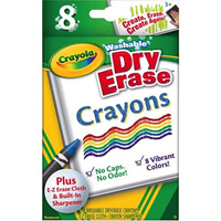 crayola washable whiteboard crayons assorted pack 8