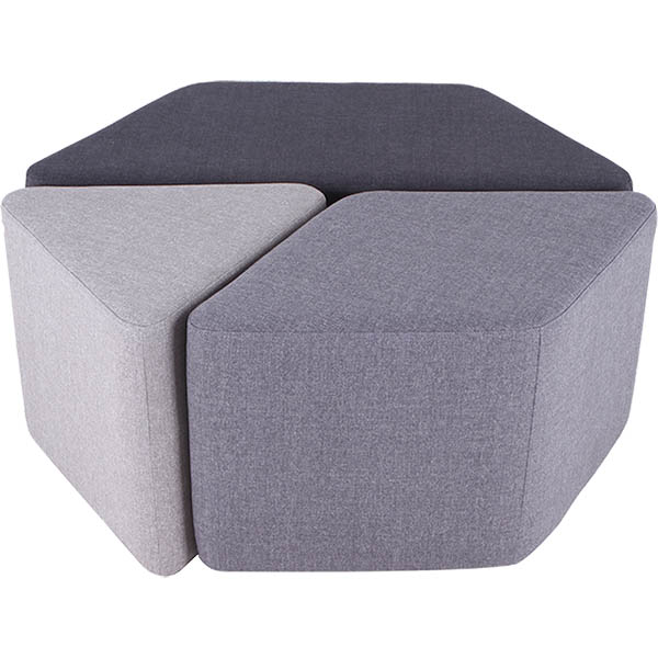 Image for BURO YORK OTTOMAN SET GREY/CHARCOAL from Total Supplies Pty Ltd