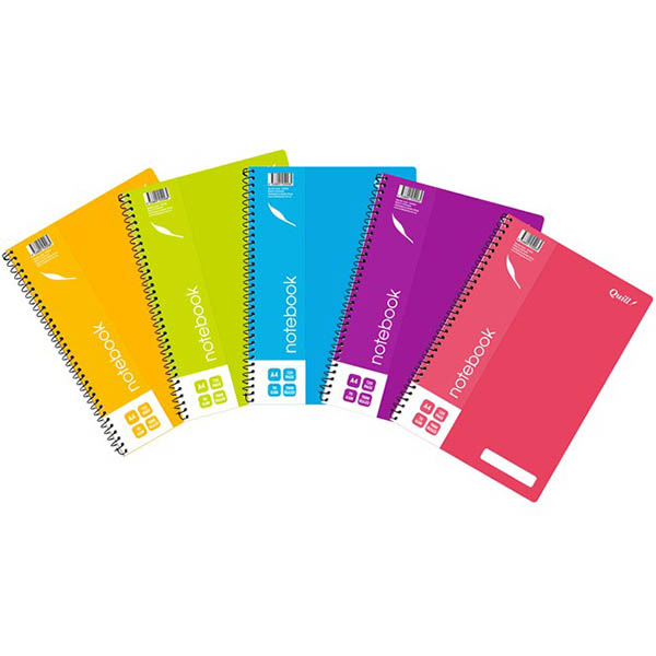 Image for QUILL NOTEBOOK 70GSM PP 120 PAGE A4 ASSORTED from Office Products Depot