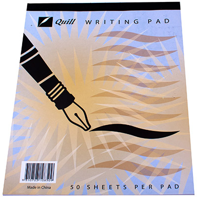 Image for QUILL RULED WRITING PAD 50 LEAF 250 X 200MM WHITE from Total Supplies Pty Ltd