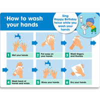 durus wall sign how to wash hands 225 x 300mm