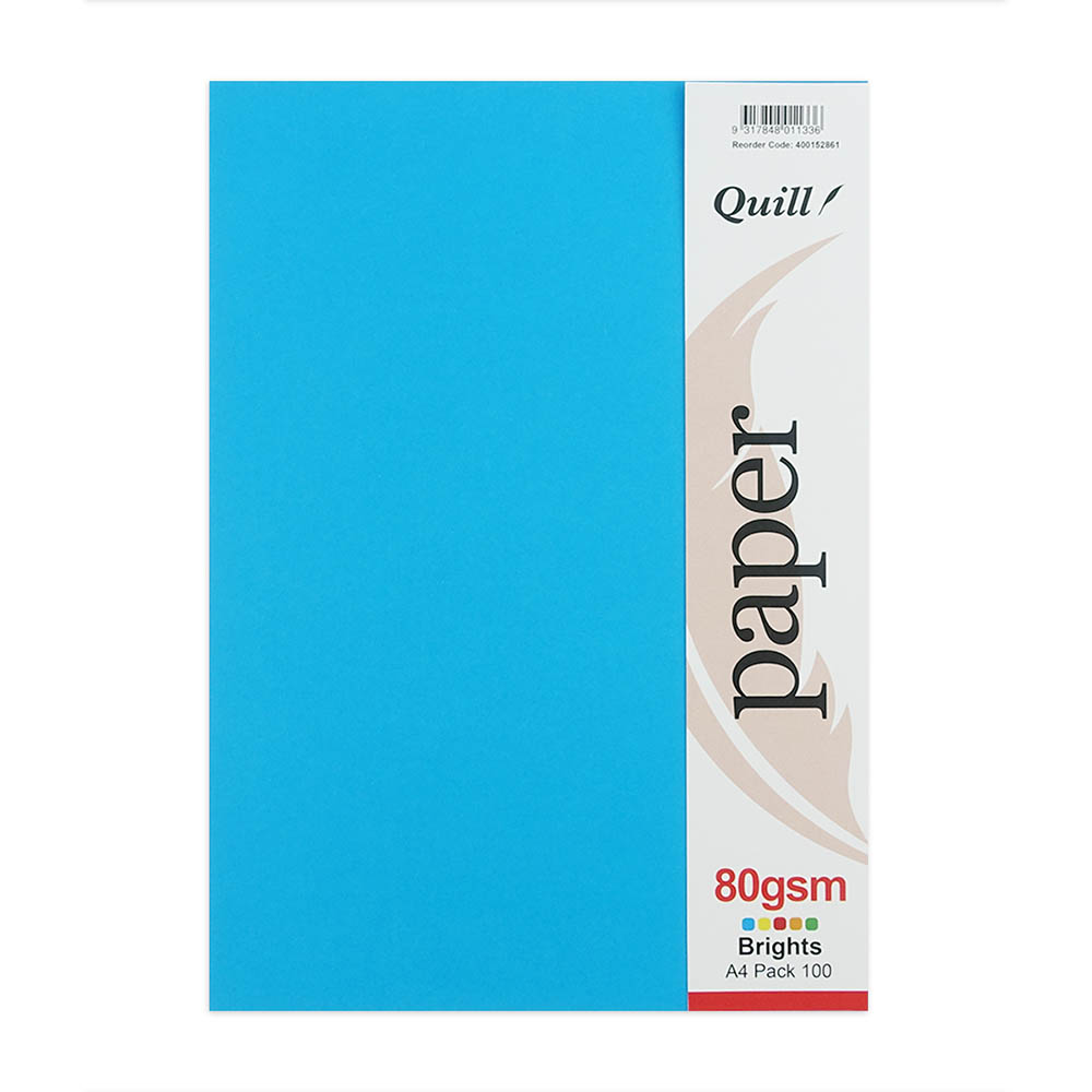 Image for QUILL PAPER 80GSM A4 BRIGHTS ASSORTED PACK 100 from Total Supplies Pty Ltd