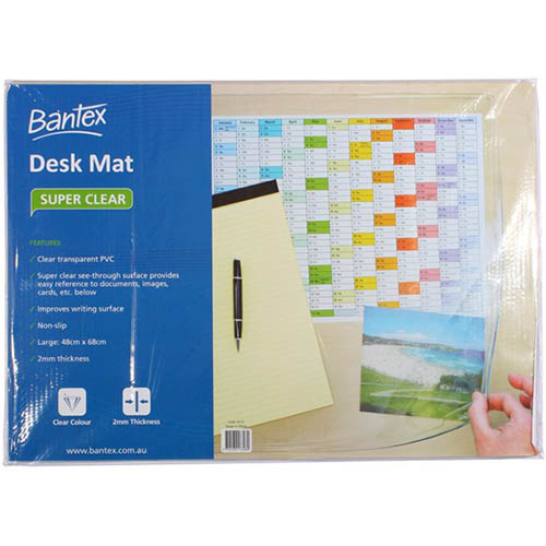Image for BANTEX DESK MAT TRANSPARENT 480 X 680MM from MOE Office Products Depot Mackay & Whitsundays