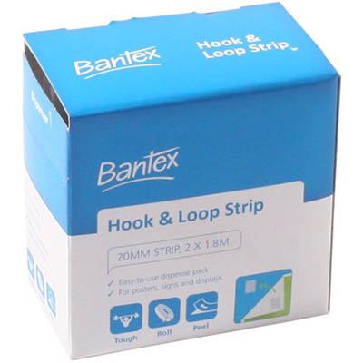 Image for BANTEX HOOK AND LOOP STRIP 20MM X 1.8M from O'Donnells Office Products Depot