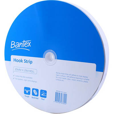Image for BANTEX HOOK STRIP 25MM X 25M WHITE from Albany Office Products Depot