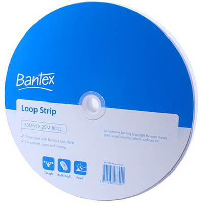 Image for BANTEX LOOP STRIP 25MM X 25M WHITE from OFFICEPLANET OFFICE PRODUCTS DEPOT