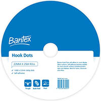 bantex hook dots 22mm x 25m white roll 1000