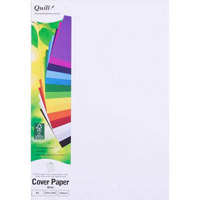 Image for QUILL COVER PAPER 125GSM A4 WHITE PACK 500 from Office Products Depot Gold Coast
