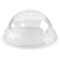 biopak biocup pla dome x-slot cup lid fits 300-700ml clear pack 100
