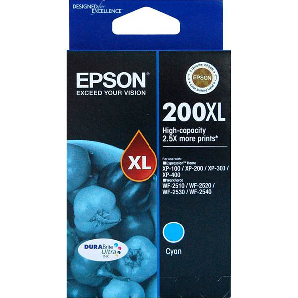 Image for EPSON 200XL INK CARTRIDGE HIGH YIELD CYAN from MOE Office Products Depot Mackay & Whitsundays