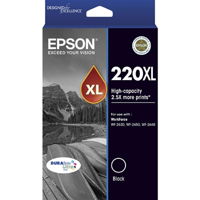Image for EPSON 220XL INK CARTRIDGE HIGH YIELD BLACK PACK 2 from Office Products Depot