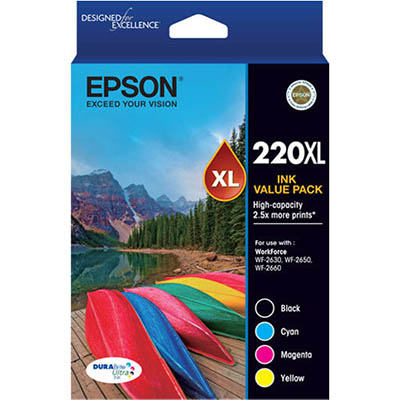 Image for EPSON 220XL INK CARTRIDGE HIGH YIELD VALUE PACK 4 from MOE Office Products Depot Mackay & Whitsundays