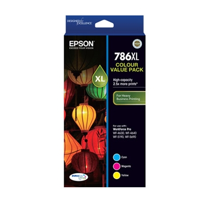 Image for EPSON 786XL INK CARTRIDGE HIGH YIELDS COLOUR VALUE PACK 3 from MOE Office Products Depot Mackay & Whitsundays