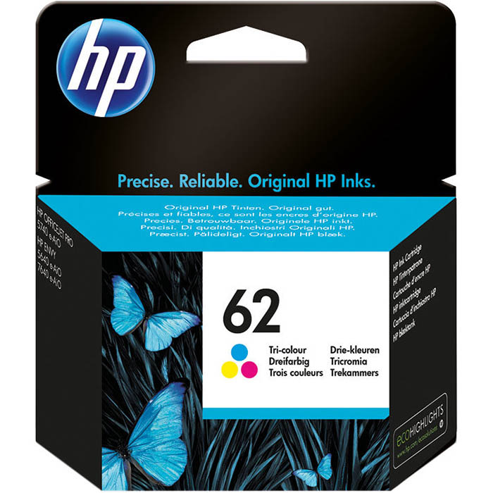 Image for HP C2P06AA 62 INK CARTRIDGE TRI COLOUR PACK CYAN/MAGENTA/YELLOW from Office Products Depot