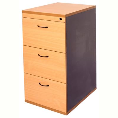 Image for RAPID WORKER FILING CABINET 3 DRAWER 465 X 600 X 998MM BEECH/IRONSTONE from Office Products Depot