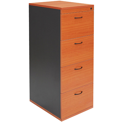Image for RAPID WORKER FILING CABINET 4 DRAWER 465 X 600 X 1300MM BEECH/IRONSTONE from Barkers Rubber Stamps & Office Products Depot