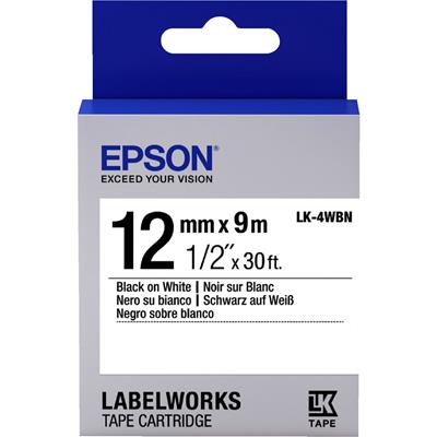 Image for EPSON LABELWORKS LK TAPE 12MM X 9M BLACK ON WHITE from Office Products Depot