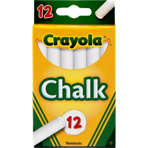 Image for CRAYOLA CHALK WHITE PACK 12 from Office Products Depot Gold Coast