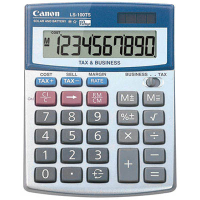 Image for CANON LS-100TS DESKTOP CALCULATOR 10 DIGIT SILVER from Albany Office Products Depot